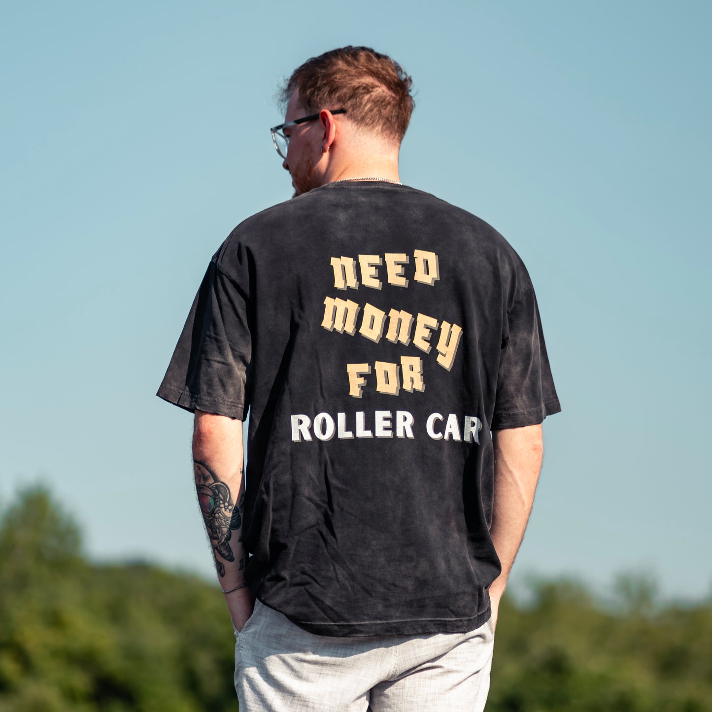 "Need Money for Roller Car" Heavyweight Tee